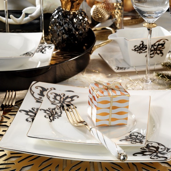 Kütahya Porselen Square Bone 65100 84 Parça Yemek Takımı