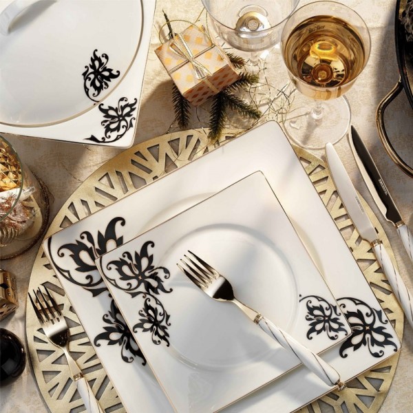 Kütahya Porselen Square Bone 65100 84 Parça Yemek Takımı