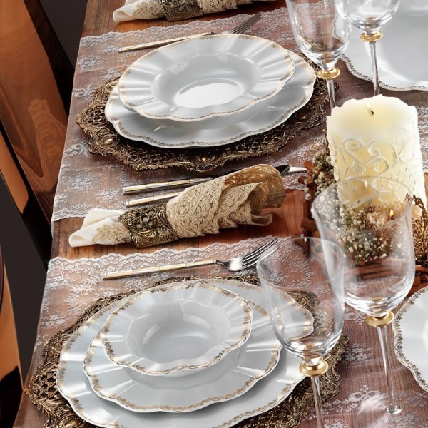 Kütahya Porselen Nil 847820 83 Parça Yemek Takımı