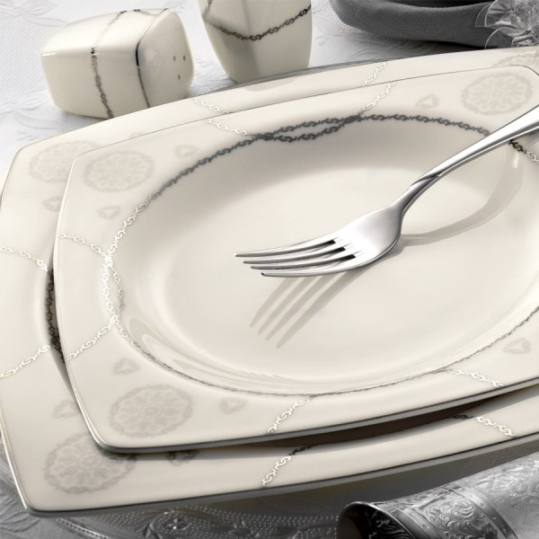 Kütahya Porselen Bone Mare 9676 62 Parça Yemek Takımı