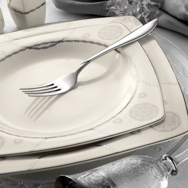 Kütahya Porselen Bone Mare 9676 62 Parça Yemek Takımı
