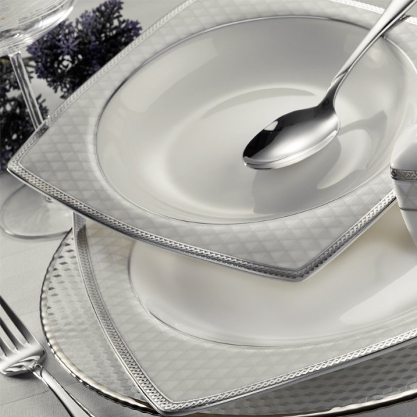 Kütahya Porselen Bone Mare 9680 62 Parça Yemek Takımı
