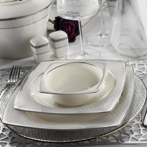 Kütahya Porselen Bone Mare 9680 62 Parça Yemek Takımı