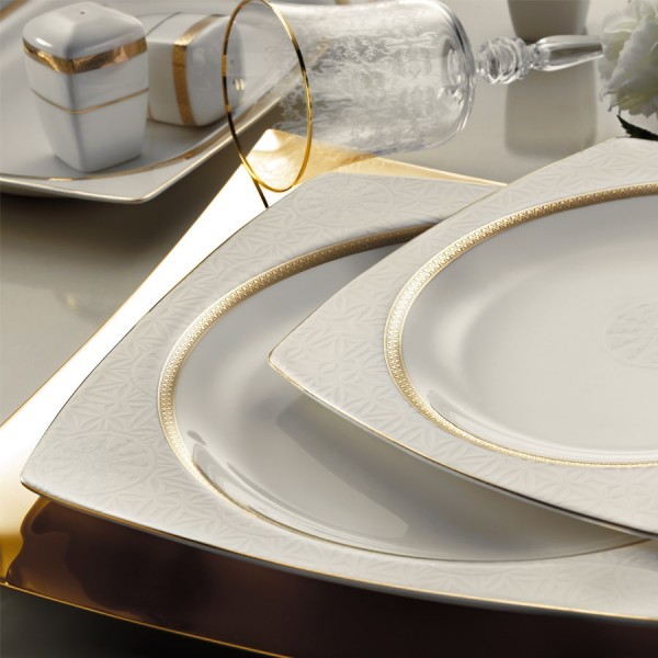 Kütahya Porselen Bone Mare 9675 62 Parça Yemek Takımı