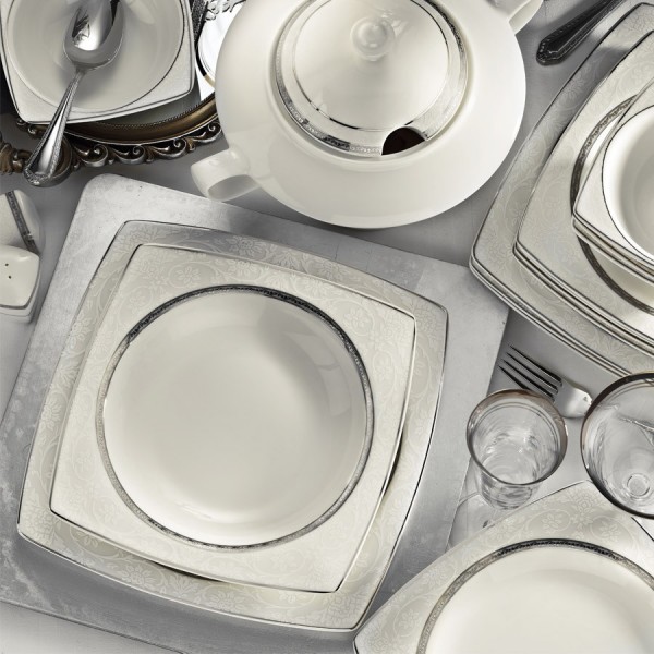 Kütahya Porselen Bone Mare 9620 62 Parça Yemek Takımı