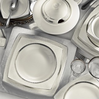Kütahya Porselen Bone Mare 9620 62 Parça Yemek Takımı