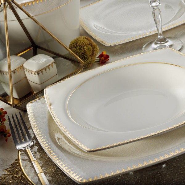 Kütahya Porselen Bone Mare 9715 62 Parça Yemek Takımı