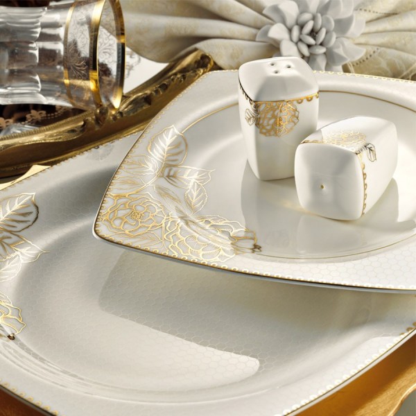 Kütahya Porselen Bone Mare 9679 62 Parça Yemek Takımı