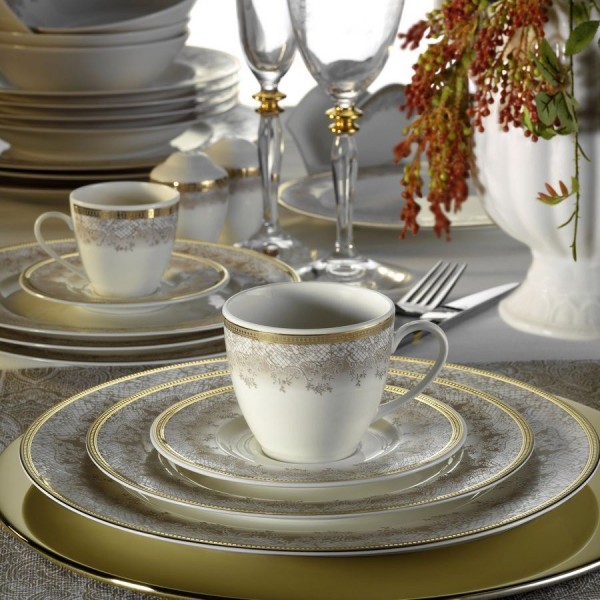 Kütahya Porselen Bone Kalipso 930621 62 Parça Yemek Takımı