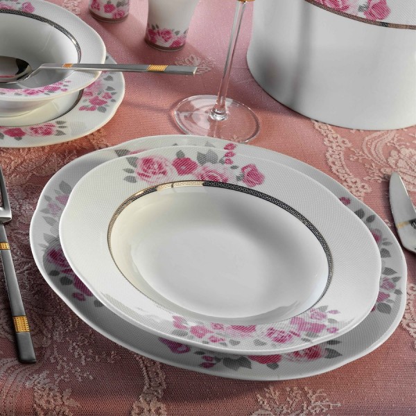 Kütahya Porselen Lindos 62747 83 Parça Yemek Takımı