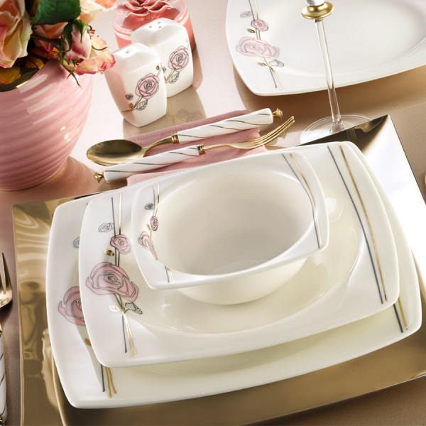Kütahya Porselen Bone Mare 9836B 30 Parça Yemek Takımı