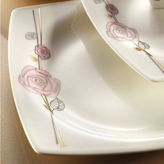 Kütahya Porselen Bone Mare 9836B 30 Parça Yemek Takımı