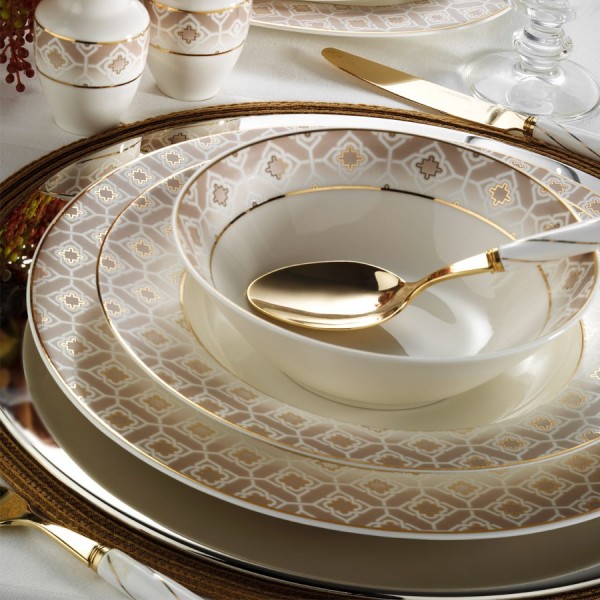 Kütahya Porselen Bone Kalipso 9302 30 Parça Yemek Takımı