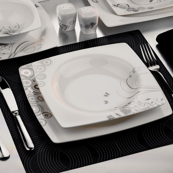 Kütahya Porselen Aliza Bone 25106 83 Parça Yemek Takımı
