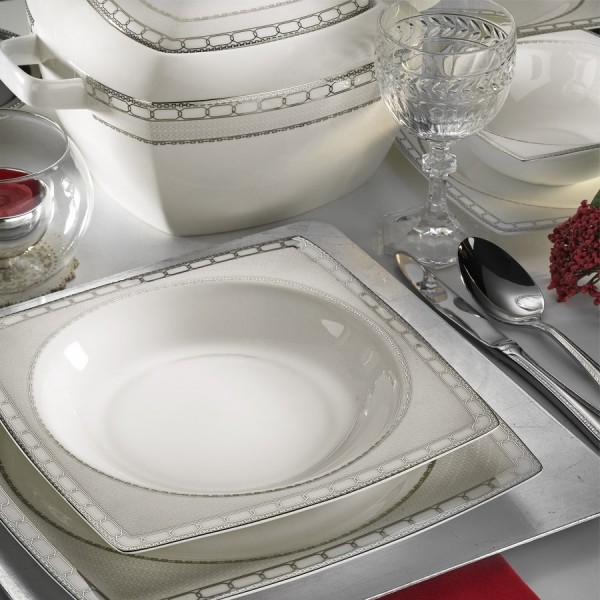 Kütahya Porselen Aliza Bone 66102 83 Parça Yemek Takımı