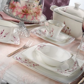 Kütahya Porselen Aliza Bone 65115 83 Parça Yemek Takımı