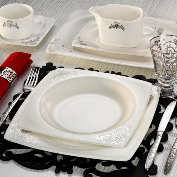Kütahya Porselen Aliza Bone 65110 83 Parça Yemek Takımı