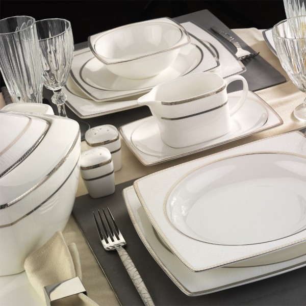 Kütahya Porselen Aliza Bone 66100 83 Parça Yemek Takımı