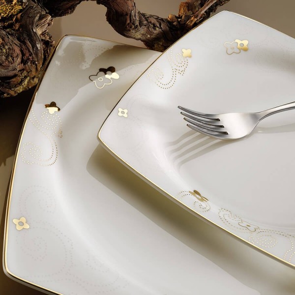 Kütahya Porselen Aliza Bone 65117 83 Parça Yemek Takımı