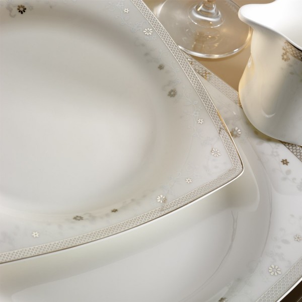 Kütahya Porselen Aliza Bone 25152 83 Parça Yemek Takımı