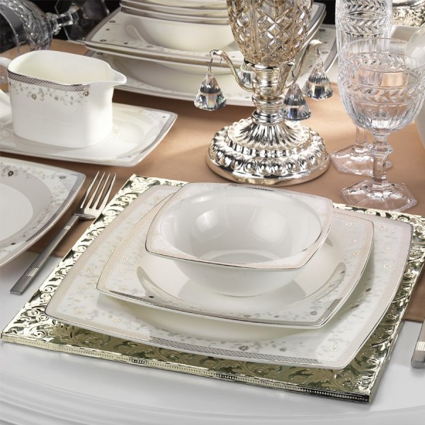Kütahya Porselen Aliza Bone 25152 83 Parça Yemek Takımı