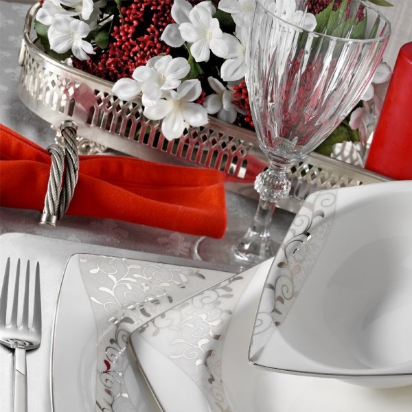 Kütahya Porselen Aliza Bone 65114 83 Parça Yemek Takımı