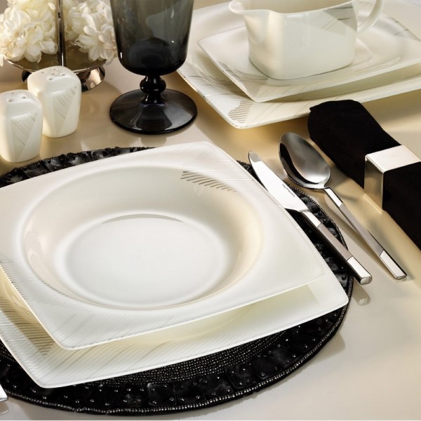 Kütahya Porselen Aliza Bone 65112 83 Parça Yemek Takımı
