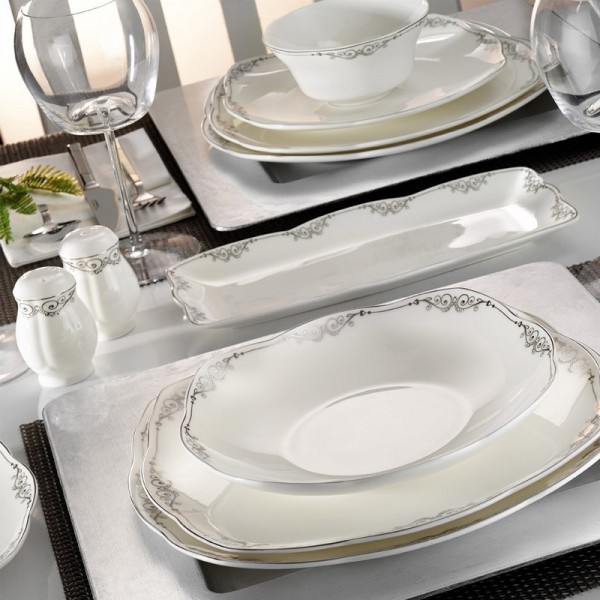 Kütahya Porselen Kare Bone 50109 73 Parça Yemek Takımı