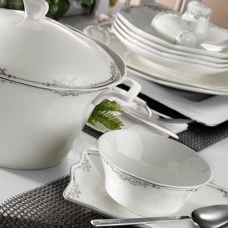 Kütahya Porselen Kare Bone 50109 73 Parça Yemek Takımı