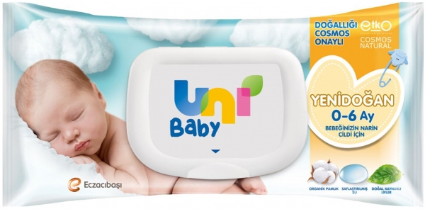 Uni Baby Yenidoğan Islak Pamuk Mendil (40 Yaprak)