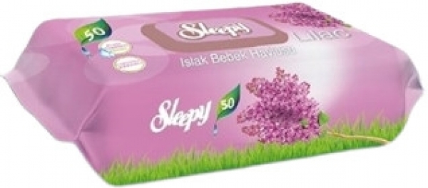 Sleepy Leylak Kokulu Islak Havlu (50 Yaprak)