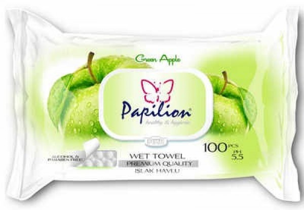 Papilion Elma Islak Havlu (100 Yaprak)