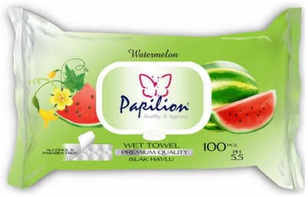 Papilion Karpuz Islak Havlu (100 Yaprak)