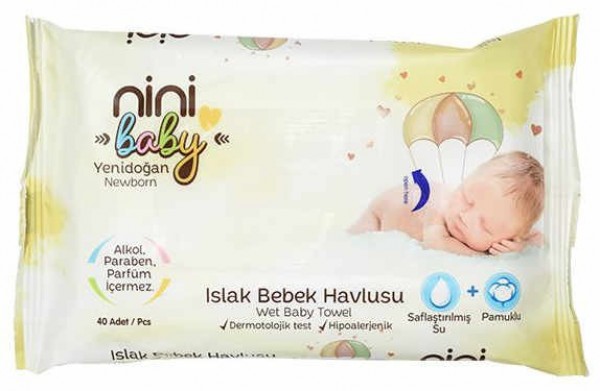 Ninibaby Yenidoğan Islak Mendil (40 Yaprak)