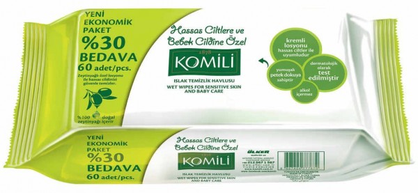 Komili Sensitive Islak Havlu (60 Yaprak)