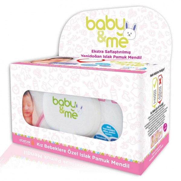 Baby Me Yenidoğan Kız Pamuk Mendil (40 Yaprak)