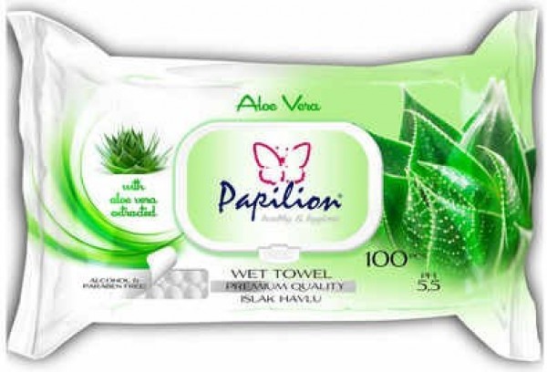 Papilion Aloe Vera Islak Havlu (100 Yaprak)