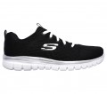Skechers Graceful Get Connected (12615-BKW) Kadın Spor Ayakkabı