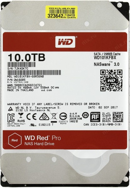 WD Red Pro HDD (10 TB)