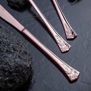 Nehir Titanium Akasya Bronz Deri Kutulu 36 Parça Çatal Kaşık Bıçak Takımı