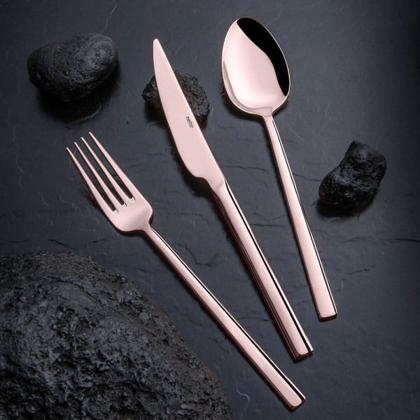 Nehir Titanium Dalyan Bronz Deri Kutulu 36 Parça Çatal Kaşık Bıçak Takımı