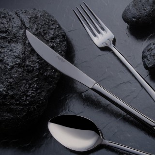 Nehir Titanium Akasya Siyah Deri Kutulu 84 Parça Çatal Kaşık Bıçak Takımı