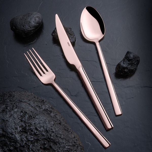 Nehir Titanium Dalyan Bronz Deri Kutulu 84 Parça Çatal Kaşık Bıçak Takımı