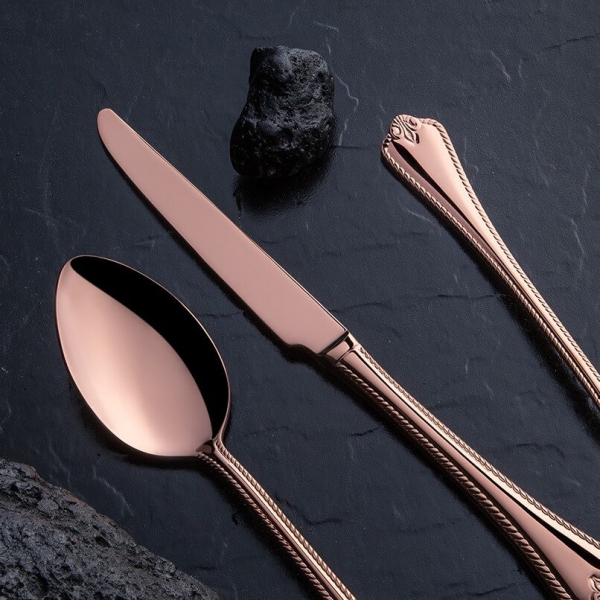 Nehir Titanium Fulya Bronz Deri Kutulu 89 Parça Çatal Kaşık Bıçak Takımı