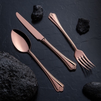Nehir Titanium Fulya Bronz Deri Kutulu 89 Parça Çatal Kaşık Bıçak Takımı