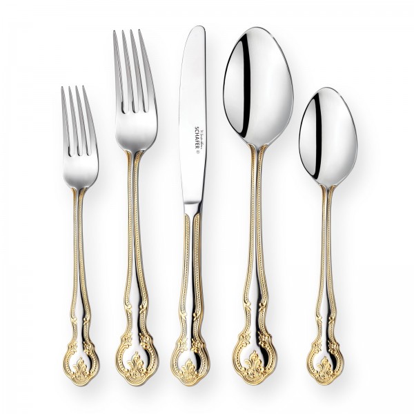 Schafer SHF-2130 Gold 90 Parça Çatal Kaşık Bıçak Takımı (Altın)