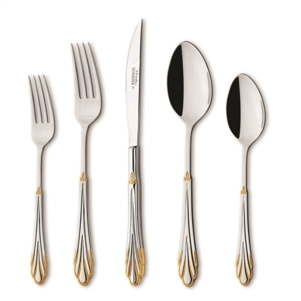 Schafer SHF-2100 Gold 90 Parça Çatal Kaşık Bıçak Takımı (Altın)