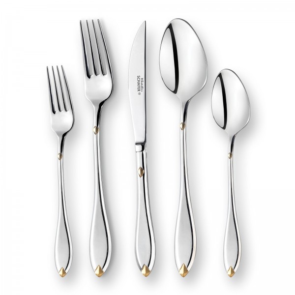 Schafer SHF-16128 Gold 90 Parça Çatal Kaşık Bıçak Takımı (Altın)