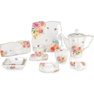 Fidex Home Flower Rose Fine Bone 41 Parça Kahvaltı Takımı