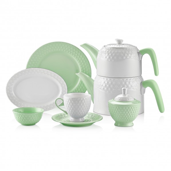 Schafer Eden Collection Yeşil 34 Parça Kahvaltı Takımı